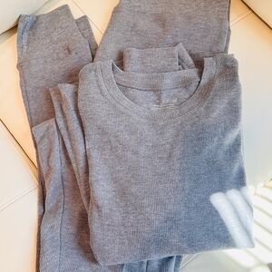 Cuddl Duds Women's Thermal Crewneck and Leggings Set in Gray